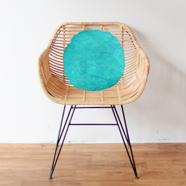 Cojín Redondo Color del agua azul marino (In Situ)