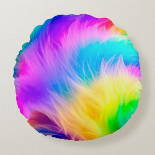 Cojín Redondo Color del arcoiris Fur Design-75293
