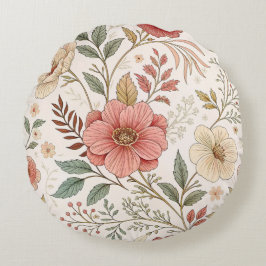 Cojín Redondo Color del patrón de flor