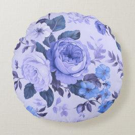 Cojín Redondo Color negrita de la instrucción periwinkle