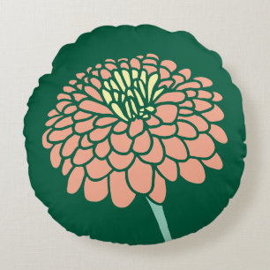 Cojín Redondo Color pastel personalizado de diseño de arte flora