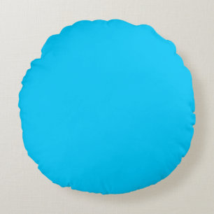 Cojín Redondo Color plano sólido azul