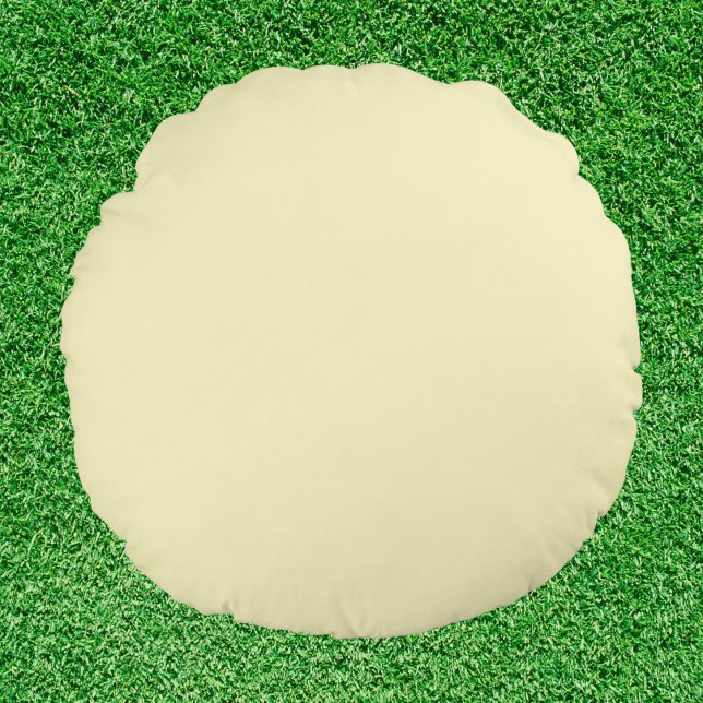 Cojín Redondo Color sólido amarillo de mantequilla (Subido por el creador)