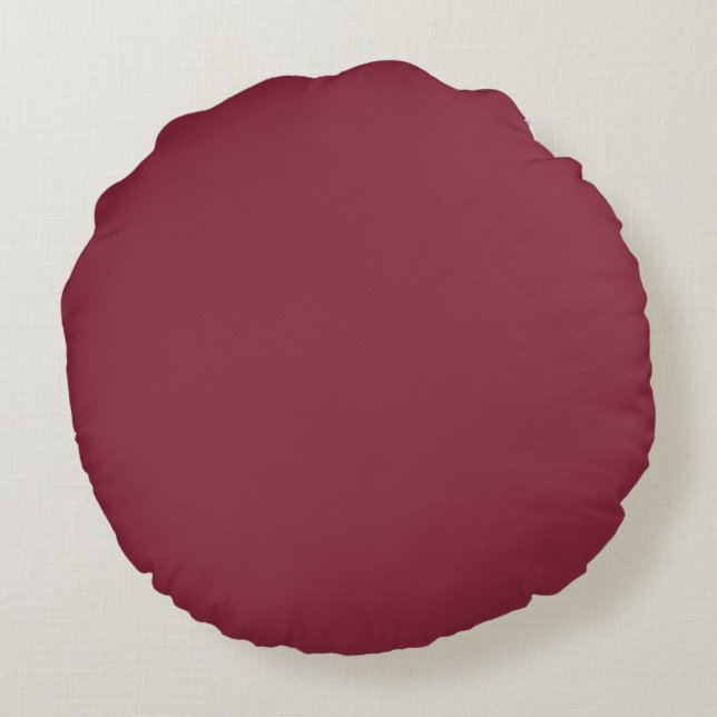 Cojín Redondo Color sólido del vino (Reverso)