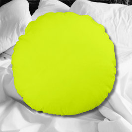 Cojín Redondo Color sólido Neon Chartreuse | Clásica