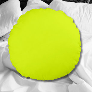 Cojín Redondo Color sólido Neon Chartreuse   Clásica