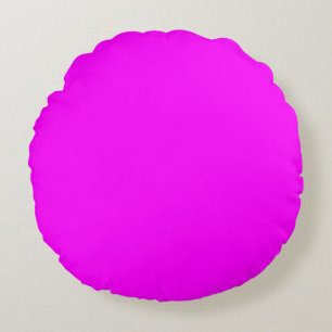 Cojín Redondo Color sólido neón magenta   Clásica