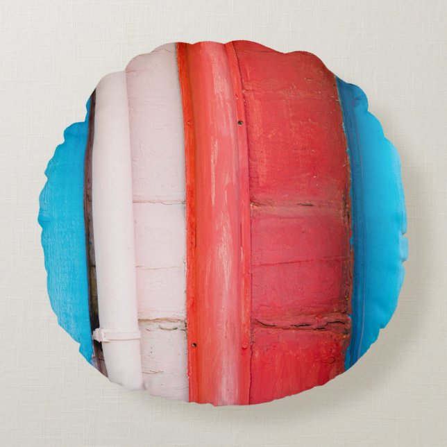 Cojín Redondo Colores caribeños - abstracto (Anverso)