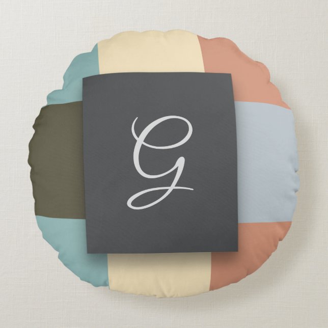 Cojín Redondo colores cuadrados (Anverso)