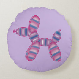 Cojín Redondo Colores de bandera bisexual de perro globo