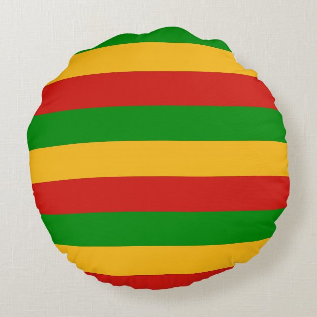 Cojín Redondo COLORES DE BANDERA RASTAFARI + tus ideas (Reverso)