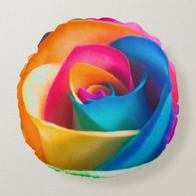 Cojín Redondo Colores de rosa (Anverso)