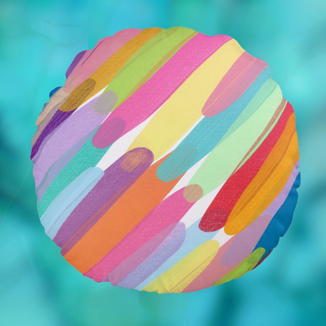 Cojín Redondo Colores diagonales, pintura abstracta (Subido por el creador)