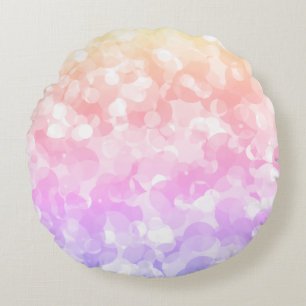 Cojín Redondo Colores pastel soleados lunares burbujeantes