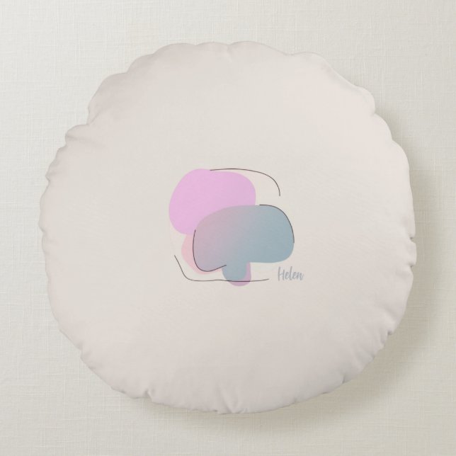 Cojín Redondo Colorful Abstract Throw Pillow (Anverso)