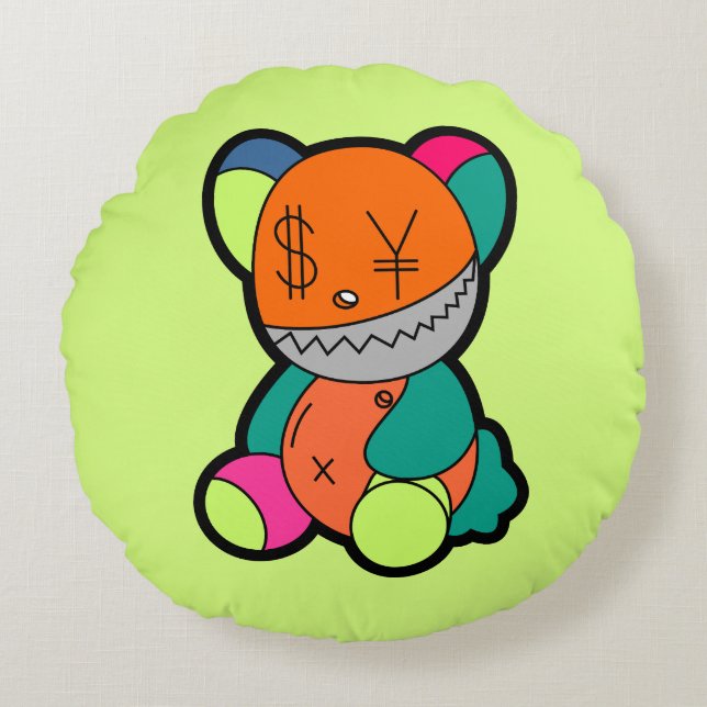 Cojín Redondo Colorful bear (Anverso)