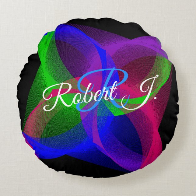 Cojín Redondo Colorful Geometric Circular Blend Round Pillow (Anverso)