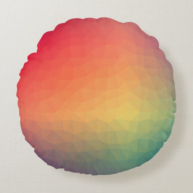 Cojín Redondo Colorful rainbow gradient geometric (Anverso)