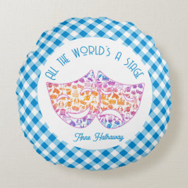 Cojín Redondo Colorful Shakespeare Icons Personalized Pillow