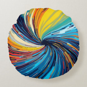 Cojín Redondo Colorido Abstract Swirl