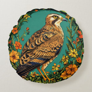 Cojín Redondo Colorido aguilucho cenizo