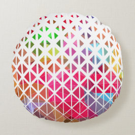 Cojín Redondo Colorido con un patrón geométrico