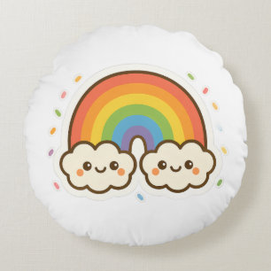 Cojín Redondo Colorido orgullo arcoiris de Kawaii