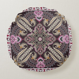 Cojín Redondo Coloridos motivos de mandala vintage sin inconveni