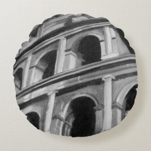 Cojín Redondo Colosseum romano con los dibujos arquitectónicos