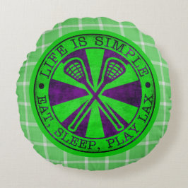 Cojín Redondo Coma, Duerme, Juega a Lacrosse Cushion