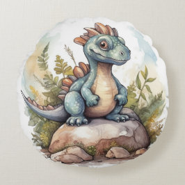 Cojín Redondo Comedor de niños de dinosaurios bonitos decorativo