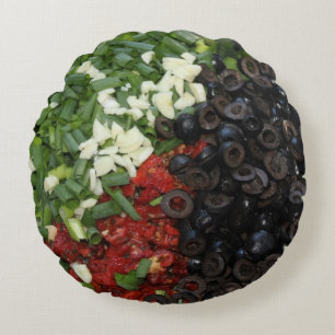 Cojín Redondo Comida cortada de color