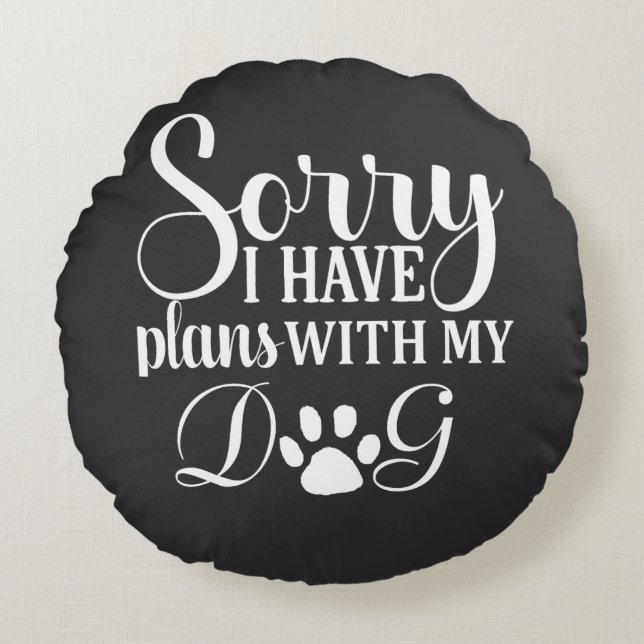 Cojín Redondo Comida real de perro de canino (Anverso)