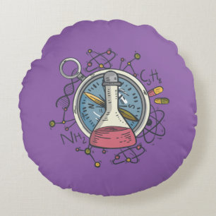 Cojín Redondo Cómnito С la hemisteridad Science Pun