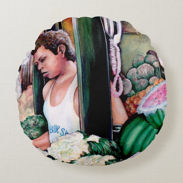 Cojín Redondo ¿Cómo te gustan esos melones? (Anverso)