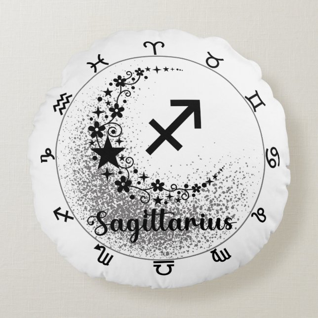 Cojín Redondo Comodidad: Acepte Su Sagittarius Interior (Anverso)