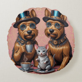 Cojín Redondo Compañeros caninos de moda