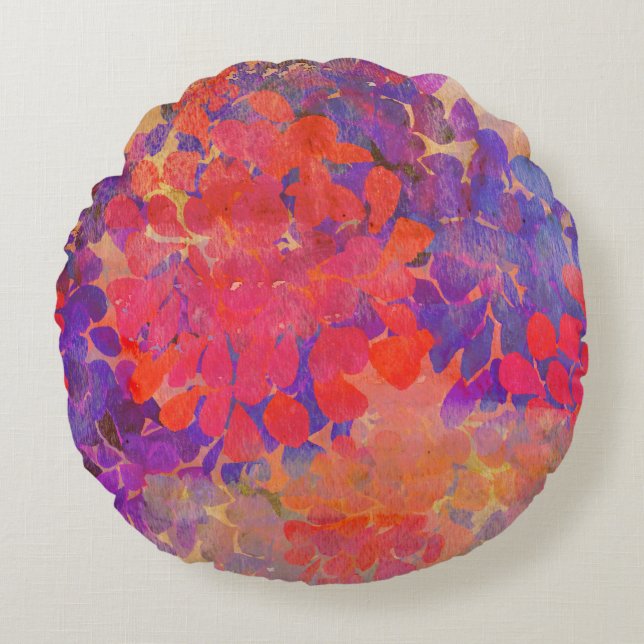 Cojín Redondo composición floral (Anverso)