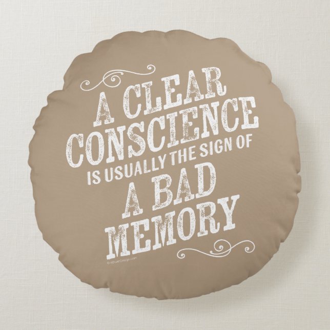 Cojín Redondo Conciencia clara (Anverso)