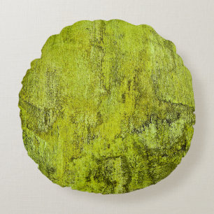 Cojín Redondo Concreto verde abstracto, arte, decoración domésti