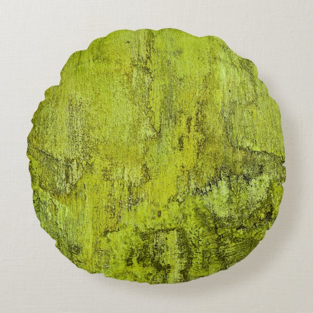 Cojín Redondo Concreto verde abstracto, arte, decoración domésti (Anverso)