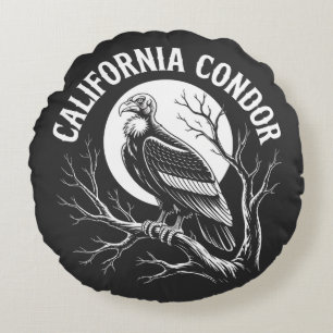 Cojín Redondo cóndor de California para hombres y mujeres 