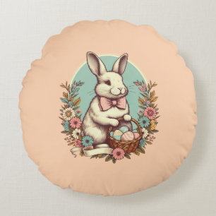 Cojín Redondo Conejito/huevo/cesta de Semana Santa