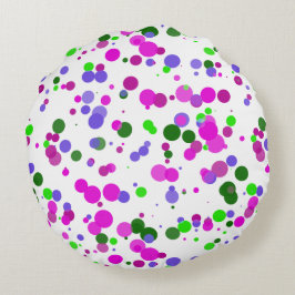 Cojín Redondo Confeti de lunares rosados
