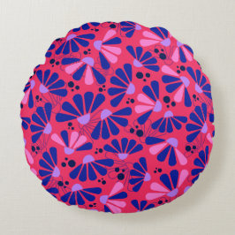 Cojín Redondo Confetti de Coneflower sobre frambuesa