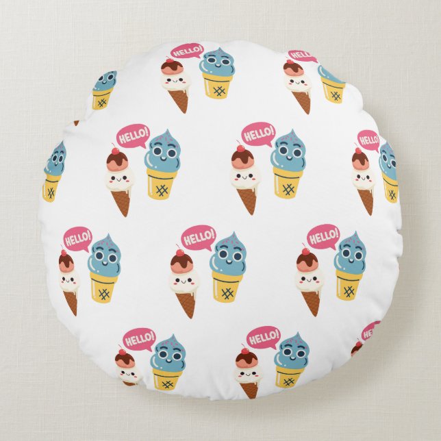 Cojín Redondo cono de helado (Anverso)