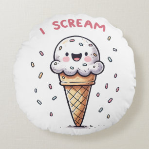 Cojín Redondo Cono de helado I Scream con grageas