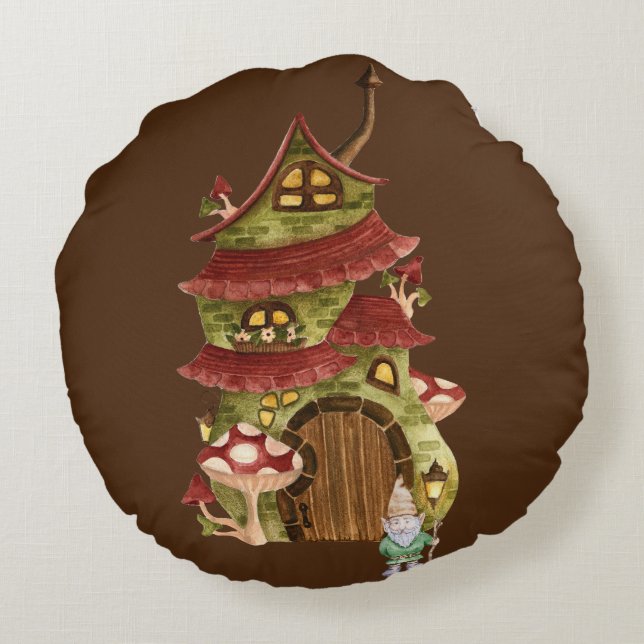 Cojín Redondo ¡Conoce A Thistle Toadstool! (Reverso)