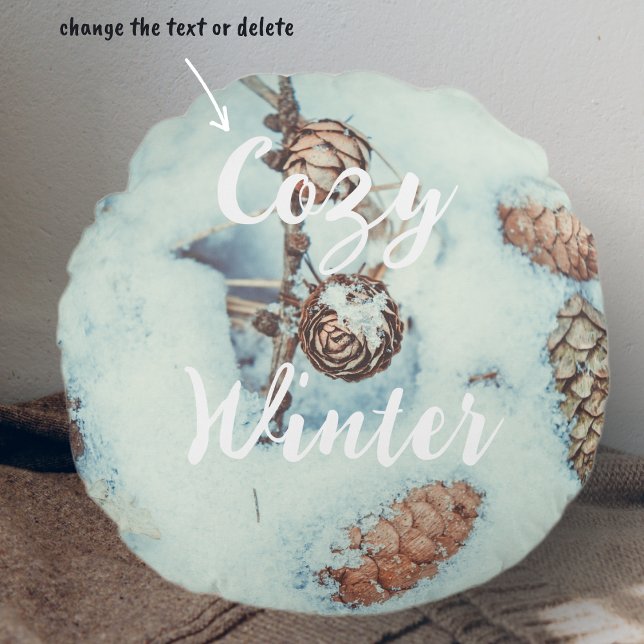 Cojín Redondo Conos de arca sobre la fresca nieve azul (Subido por el creador)