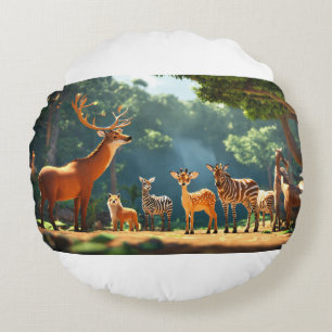 Cojín Redondo Consejo de la Selva: Voces de lo Salvaje